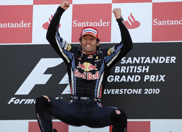紅牛車隊車手韋伯奪得F1英國大獎賽冠軍