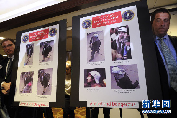 美國(guó)聯(lián)邦調(diào)查局公布波士頓馬拉松爆炸案嫌疑人照片